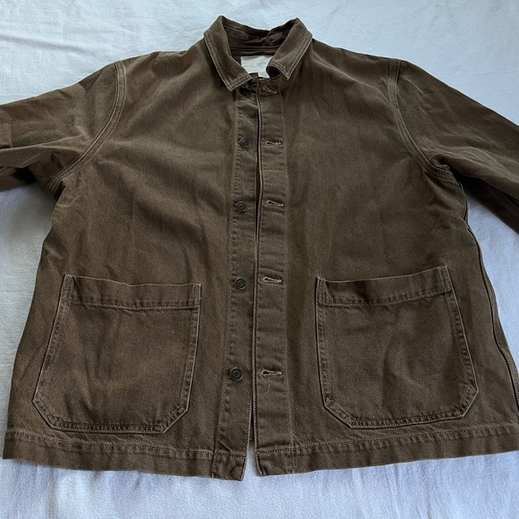 Beige Oversized Denim Jacket Unisex XL + Matching Shorts - Picture 1 of 13